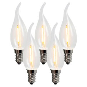 Sada 5 ks žiaroviek na sviečky E14 LED BXS35 1W 100LM 2200K