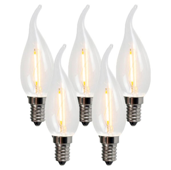 Sada 5 ks žiaroviek na sviečky E14 LED BXS35 1W 100LM 2200K
