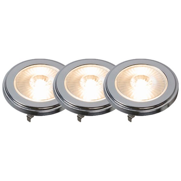 Sada 3 G53 stmievateľných LED žiaroviek AR111 9W 650LM 3000K