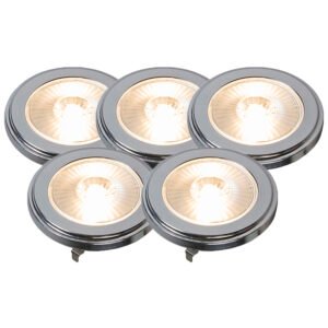Sada 5ks G53 stmievateľných AR111 LED žiaroviek 9W 650LM 3000K