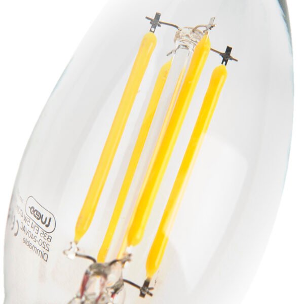 Sada 5 E14 stmievateľných LED sviečok B35 5W 380 lm 2700K - Image 2