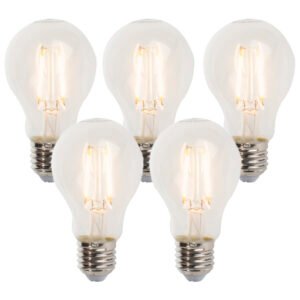 Sada 5 stmievateľných žiaroviek LED E27 A60 5W 470lm 2700K