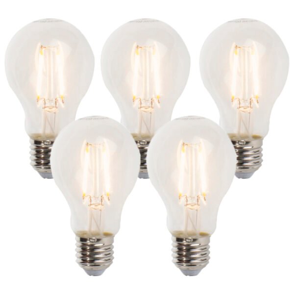 Sada 5 stmievateľných žiaroviek LED E27 A60 5W 470lm 2700K