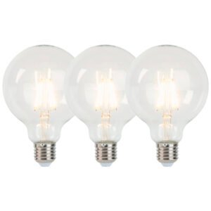 Sada 3 stmievateľných žiaroviek LED E27 G95 5W 470 lm 2700K