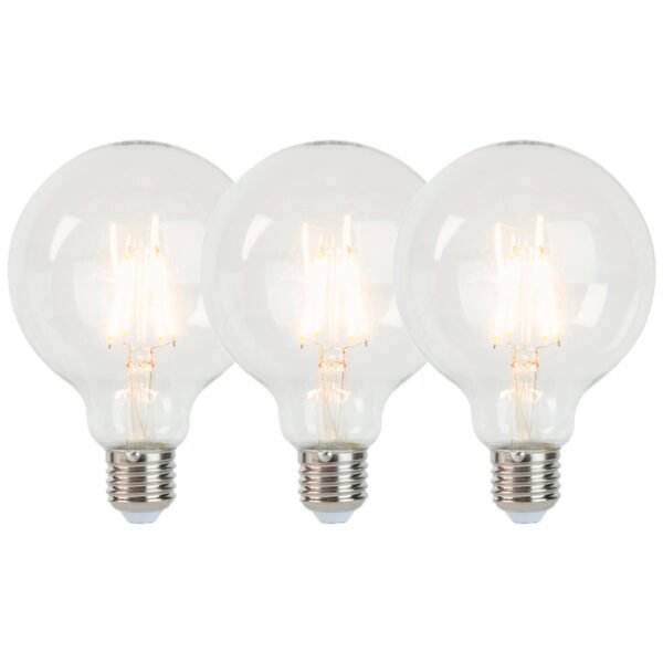 Sada 3 stmievateľných žiaroviek LED E27 G95 5W 470 lm 2700K