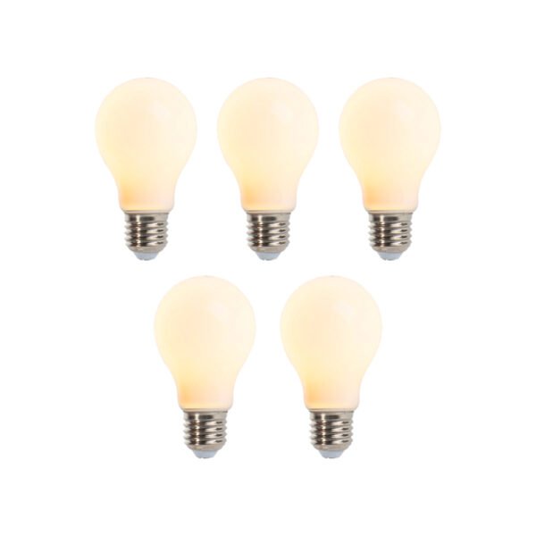Sada 5 ks E27 stmievateľných LED žiaroviek A60 matných 5W 380lm