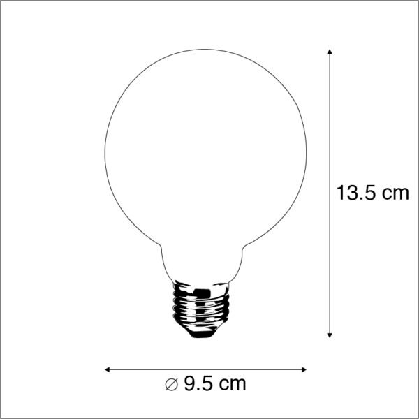 Sada 3 ks E27 stmievateľných LED svietidiel G95 dymových 5W 380 lm 2200K - Image 2