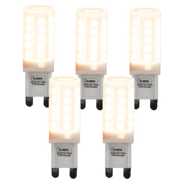 Sada 5 stmievateľných LED žiaroviek G9 3W 280 lm 2700K