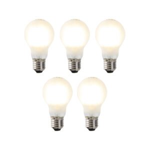 Sada 5 stmievateľných žiaroviek LED E27 A60 7W 806 lm 2700K