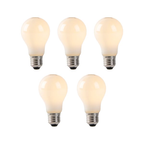 Sada 5 ks E27 LED svietidiel opálové sklo 1W 80 lm 2200K