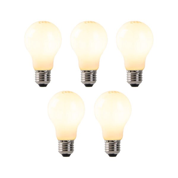 Sada 5 stmievateľných žiaroviek E27 LED opálové sklo 7W 806 lm 2200K