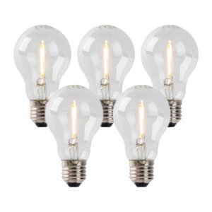 Sada 5 žiaroviek LED E27 LED A60 1W 80 lm 2200K