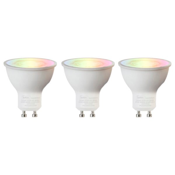 Sada 3 smart GU10 RGBW LED svietidiel 5W 350 lm 2200-4000K - Image 2