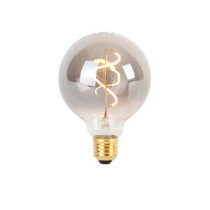 Sada 5 stmievateľných LED žiaroviek E27 so špirálovým vláknom G95 dymové 3W 95lm 1800K