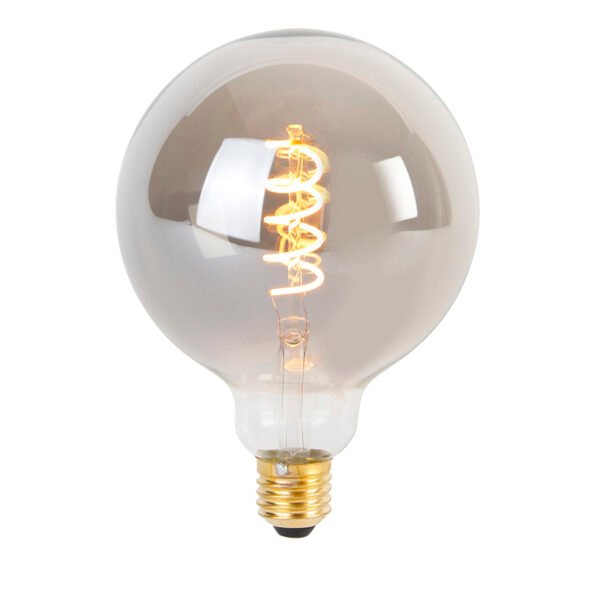 Sada 5 stmievateľných LED žiaroviek E27 so skrúteným vláknom G125 dymová 4W 120lm 1800K - Image 2