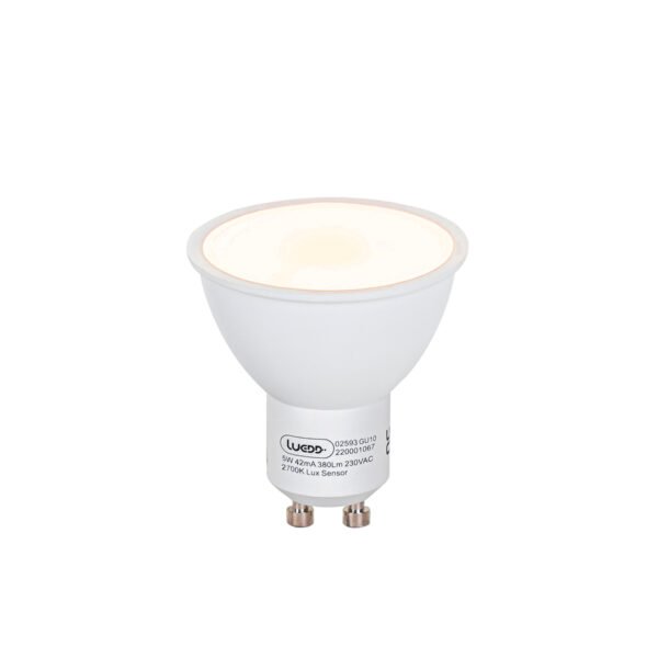 Sada 5 LED žiaroviek GU10 so senzorom súmraku 5W 380lm 2700K - Image 2