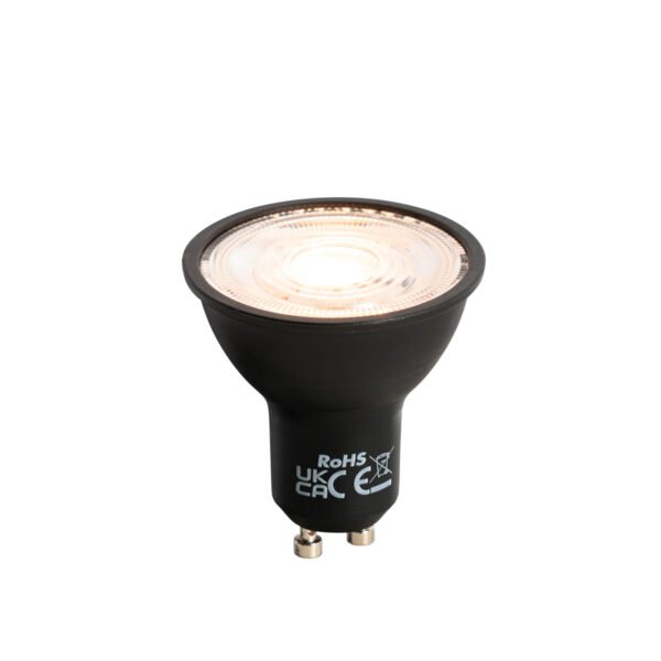 Sada 5 stmievateľných LED žiaroviek GU10 čiernych 6W 500lm 2700K - Image 2