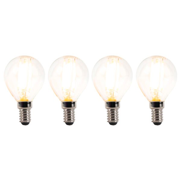 Sada 4ks E14 stmievateľných LED svietidiel P45 číra 3W 250 lm 2700K