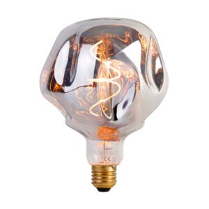 E27 stmievateľná LED lampa G125 strieborná 4W 75 lm 1800K