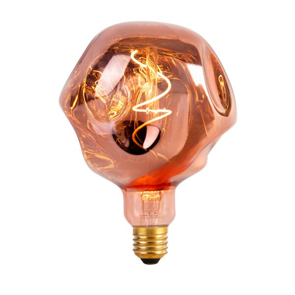 E27 Stmievateľná LED žiarovka G125 ružová 4W 70lm 1800K