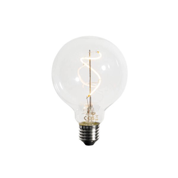 Sada 5 ks Stmievateľná LED žiarovka E27 so špirálovým vláknom G95 4W 270lm 2200K - Image 2