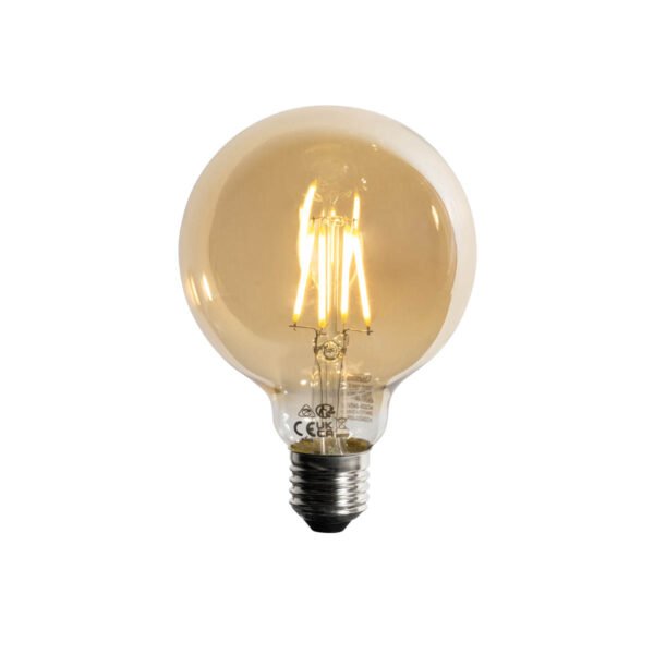 Sada 5 ks Stmievateľná LED žiarovka E27 G95 5W 450lm 2700K - Image 2