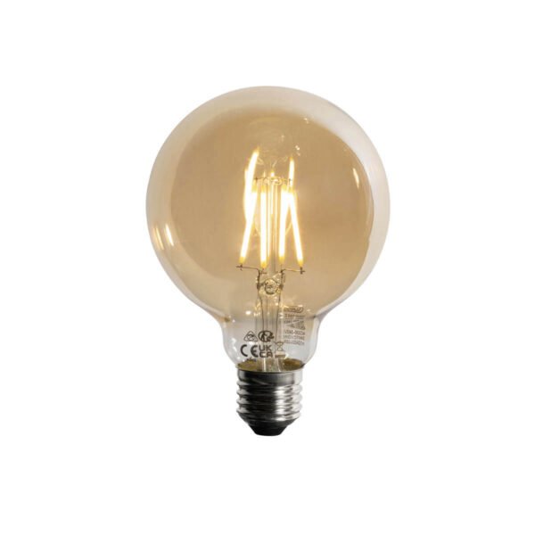 Sada 5 ks E27 3-stupňová stmievateľná LED žiarovka zlatá G95 4W 450lm 2700K - Image 2