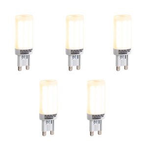 Sada 5 stmievateľných LED žiaroviek G9 s 3-stupňovým stmievaním, opál, 4,5 W, 500 lm, 2700 K