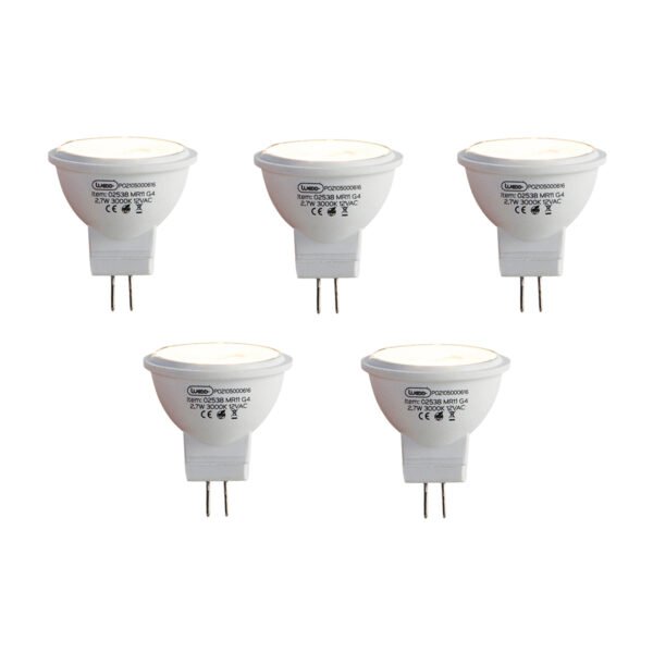 Sada 5 LED žiaroviek G4 MR11 2,7 W 210 lm 3000 K 12 V