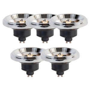 Sada 5 LED žiaroviek GU10 s 3-stupňovým stmievaním na teplú bielu AR111 11W 620lm 2000-3000K