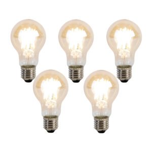 Sada 5 stmievateľných LED žiaroviek E27 Kelvin A60 Goldline 8W 806lm 2000-2700K