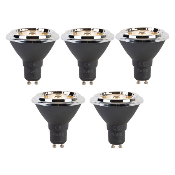 Sada 5 stmievateľných LED žiaroviek GU10 AR70 6W 450lm 2700K