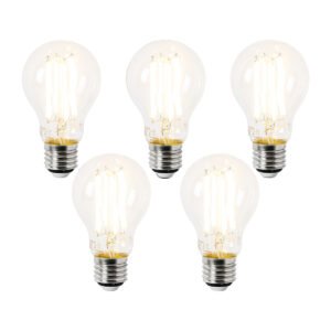 Sada 5 LED žiaroviek E27 A60 číre 3,8 W 806 lm 2700 K