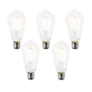 Sada 5 LED žiaroviek E27 ST64 číre 2,2 W 470 lm 2700 K
