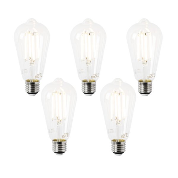 Sada 5 LED žiaroviek E27 ST64 číre 2,2 W 470 lm 2700 K