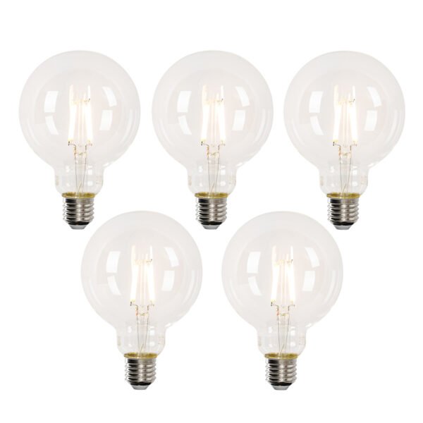 Sada 5 inteligentných LED žiaroviek E27 G95 4,5 W 470 lm 2700-6500 K