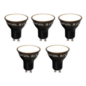 Sada 5 ks Smart GU10 stmievateľné LED svietidlo čierne 7W 600 lm 3000K