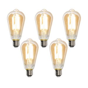 Sada 5 ks Smart E27 stmievateľná v Kelvinovej LED lampe ST64 goldline 7W 700 lm 1800-4000K