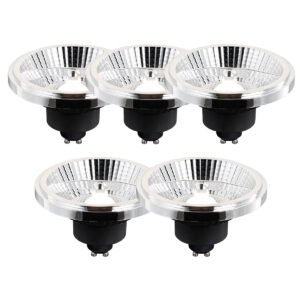 Sada 5 GU10 3-stupňových stmievateľných LED žiaroviek AR111 10W 800 lm 2700 - 3700K