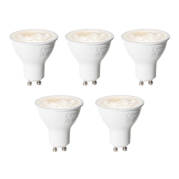 Sada 5 ks GU10 dimbare LED lamp 6W 500 lm 3000K