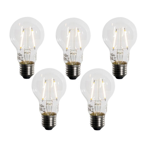 Sada 5 ks E27 LED žiarovka A60 Lux senzor 2,5W 250lm 2200K