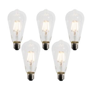 Sada 5 LED žiaroviek E27 A60 Lux Sensor 4W 400 lm 2200K