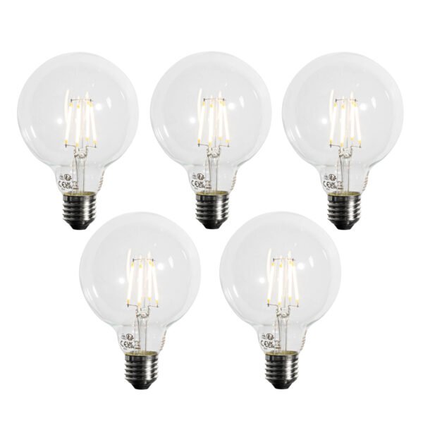 Sada 5 ks E27 3-stupňová stmievateľná LED žiarovka G95 4W 450lm 3000K