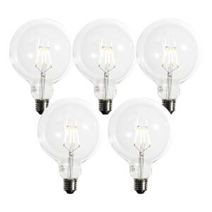 Sada 5 ks Stmievateľná LED žiarovka E27 so špirálovým vláknom G125 5W 450lm 2200K
