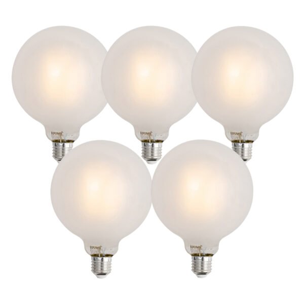 Sada 5 ks Inteligentné stmievateľné LED žiarovky E27 G125 matné 7W 806lm 2700-6500K