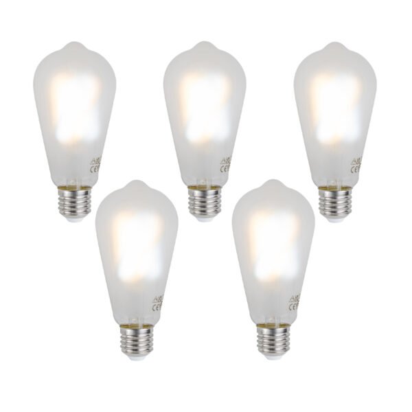 Sada 5 ks Inteligentné stmievateľné LED žiarovky E27 ST64 matné 7W 806 lm 2700-6500K