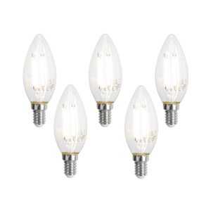 Sada 5 inteligentných LED žiaroviek E14 C35 číra 4,2 W 470 lm 2700 – 6500 K
