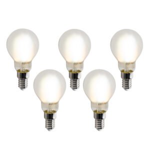 Sada 5 inteligentných LED žiaroviek E14 P45 matných 4,2 W 470 lm 2700-6500 K