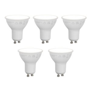 Sada 5 inteligentných stmievateľných LED žiaroviek GU10 50mm Opálová 7W 630 lm 4000K