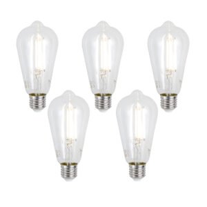 Sada 5 ks E27 Stmievateľné LED žiarovky ST64 číre 7W 806lm 2700-6500K
